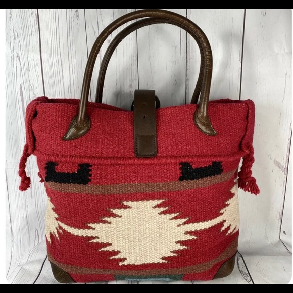 Sundance Catalog AmeriLeather Navajo Inspired Tote Bag Laptop Bag - Picture 2 of 4